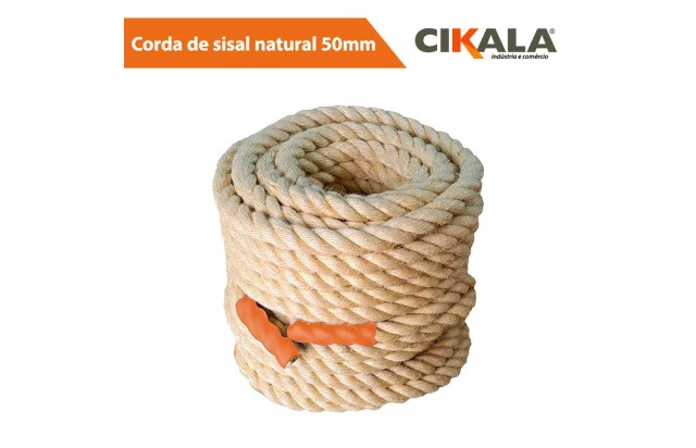 Corda Sisal Natural 50mm Ideal para CrossFit e Treinos de Força