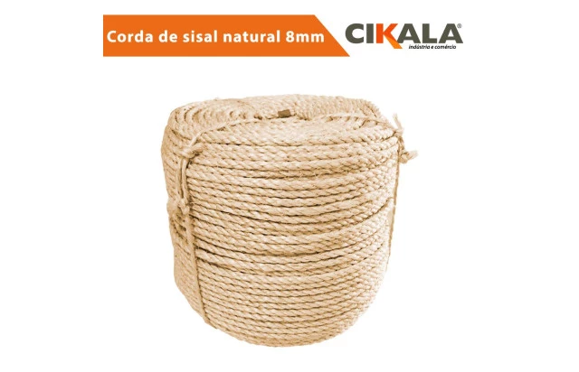 Corda Sisal Natural 08mm para Artesanato Ideal para Decoração e Projetos Criativos