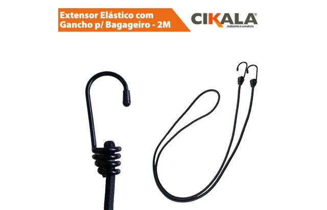 Elástico para Bagageiro 2 M com 2 Ganchos - Segurança e Praticidade para Seu Transporte