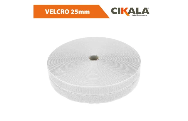Velcro Macho e Fêmea Branco Medida 25mm x 01 M