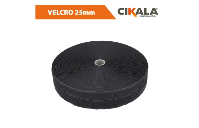 Velcro Macho e Fêmea Preto Medida 25mm x 01 M