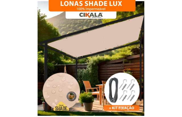 Tela Lona Sombreamento Impermeável Shade Lux Areia - A Melhor Opção para Sombreamento e Proteção Externa M2