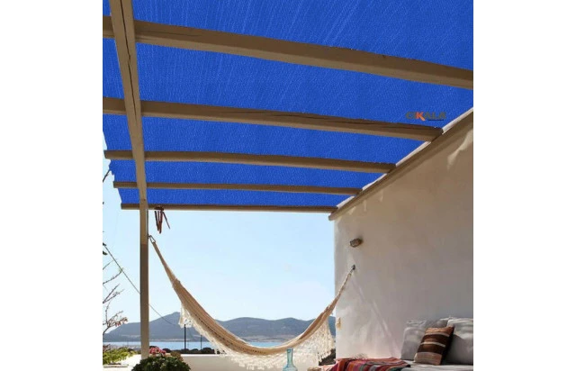 Forro Tela para Pergolado Azul Shade 90 % Sombreamento Proteção UV - Cobertura Áreas Externas Gourmet
