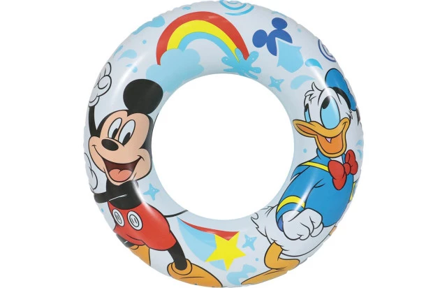 Boia Inflável Circular 56cm Mickey e Pato Donald - Relaxe e Aproveite o Verão com a Boia Circular para Piscina