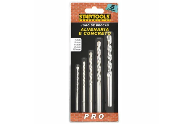 Kit Brocas com 5 Peças para Concreto e Alvenaria