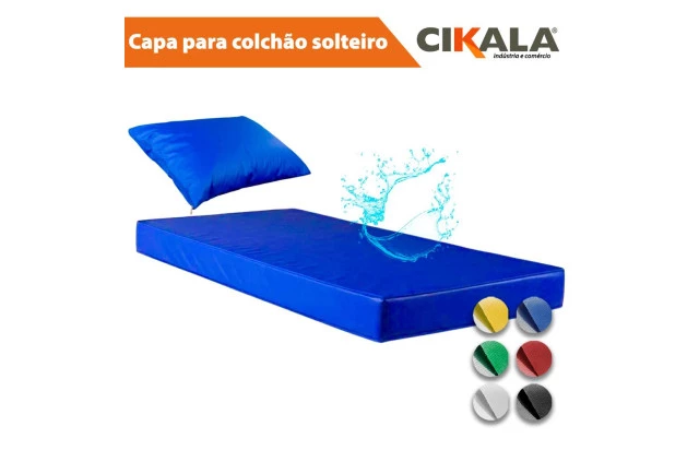 Kit Hospitalar Capa Colchão Solteiro Impermeável + 01 Fronha 1.88x0.88x0.20 Metros