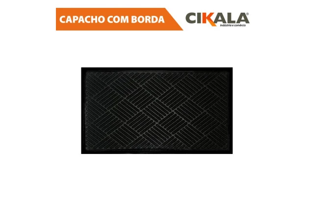 Tapete Capacho Antiderrapante Preto 70x40cm - Ideal para Sua Porta de Entrada