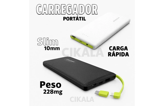 Carregador Portátil 10000mah Power Bank Pining