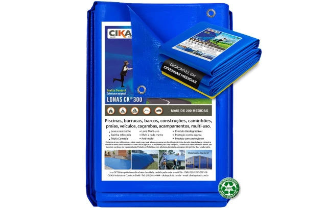 Lona para Cobertura Impermeável Azul CK300 Micras - Telhado Obra Festa Barraca Buffet M2
