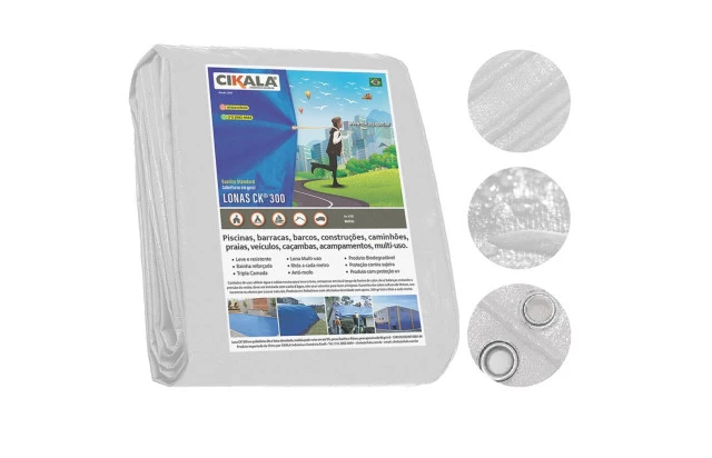 Lona para Cobertura Impermeável Branca CK300 Micras - Telhado Obra Festa Barraca Buffet