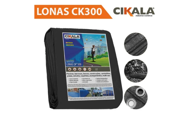 Lona para Cobertura Impermeável Preta CK300 Micras - Telhado Obra Festa Barraca Buffet