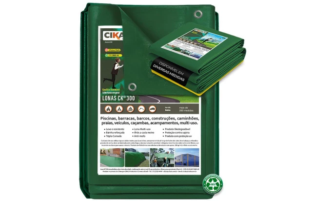 Lona para Cobertura Impermeável Verde CK300 Micras - Telhado Obra Festa Barraca Buffet M2