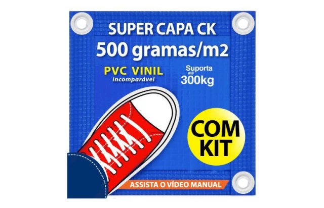 Capa de Segurança para Piscina CK500 Micras 8x4 PVC Vinil - Suporta Peso, Evita Quedas e Acidentes