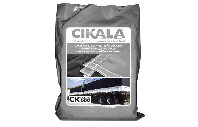 Lona de Caminhão Cinza x Preta CK600 Micras PVC Emborrachado  - Resistência Proteção Segurança Grandes Cargas