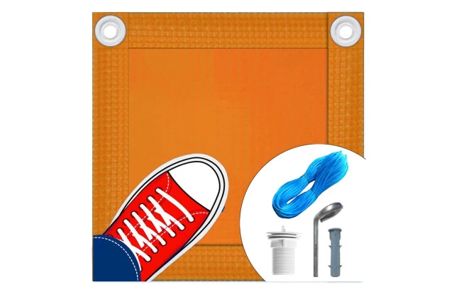 Capa de Segurança para Piscina CKP550 Laranja + Kit de Instalação - Suporta Peso, Evita Quedas e Acidentes