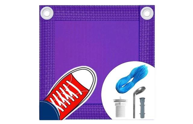 Capa de Segurança para Piscina CKP550 Roxa + Kit de Instalação - Suporta Peso, Evita Quedas e Acidentes