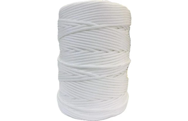 Corda Poliéster 3mm Branca Trançada Rolo 1KG Multiuso Resistente para Amarração