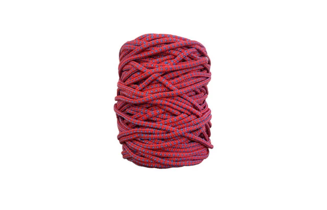 Corda Poliéster 2mm Vermelha e Azul Trançada Rolo 1/2KG Multiuso Resistente para Amarração
