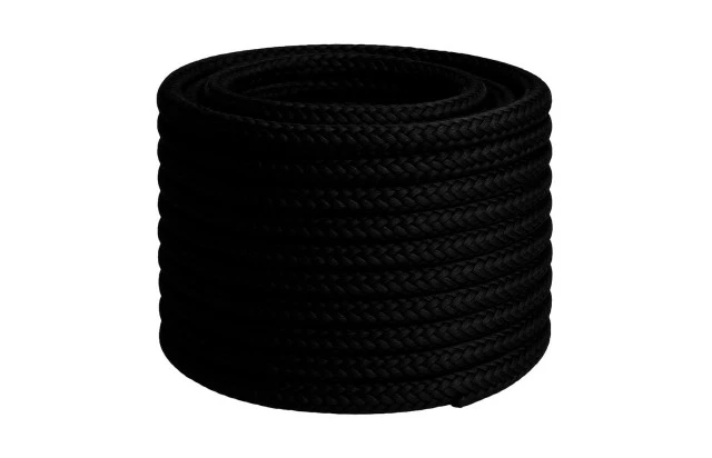 Corda Poliéster 10mm Trançada Preta - Multiuso Resistente para Amarração