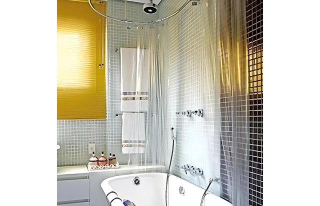 Cortina Box Banheiro PVC Transparente 2.80x2.00 M+Presilhas