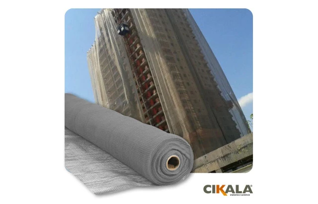 Tela de Proteção para Construção Civil Cinza 3,00x50 M - Proteção Contra Intempéries e Riscos de Queda