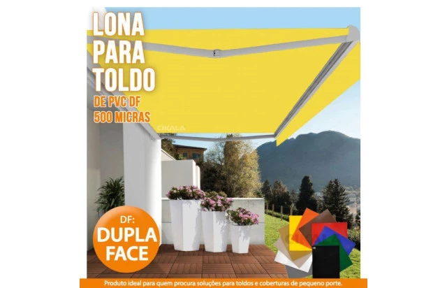 Lona DF Dupla Face Amarela PVC Vinil Espessura 500 Micras