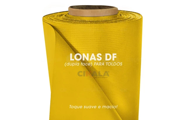 Lona para Toldo Amarela Dupla Face 1x1,40 M em PVC - Perfeita para Toldos Retráteis e Cortinas