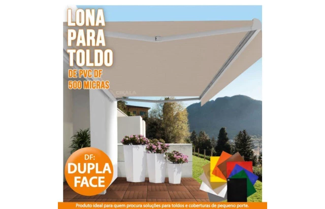 Lona DF Dupla Face Areia PVC Vinil Espessura 500 Micras