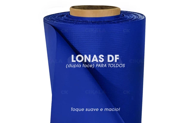 Lona para Toldo Azul Dupla Face 1x1,40 M em PVC - Perfeita para Toldos Retráteis e Cortinas