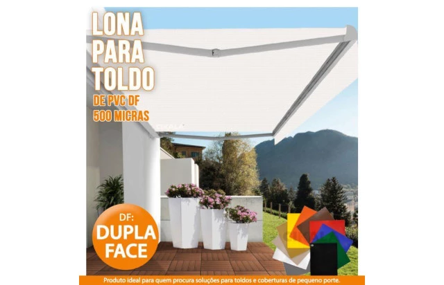 Lona DF Dupla Face Branca PVC Vinil Espessura 500 Micras