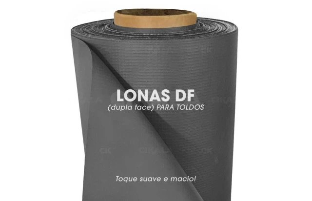 Lona para Toldo Cinza Dupla Face 1x1,40 M em PVC - Perfeita para Toldos Retráteis e Cortinas