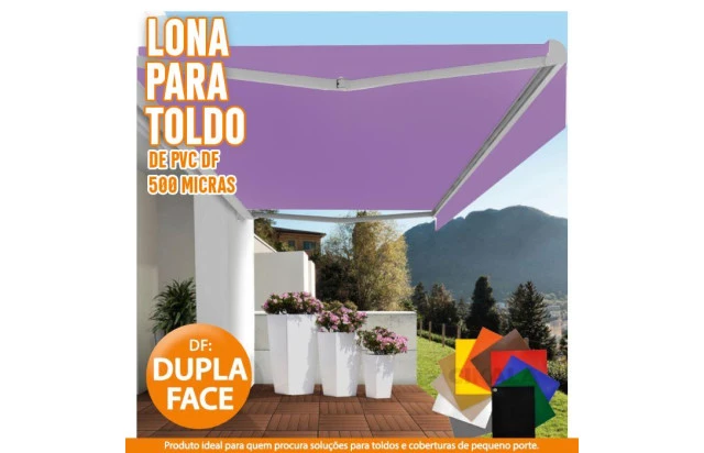 Lona DF Dupla Face Lilás PVC Vinil Espessura 500 Micras