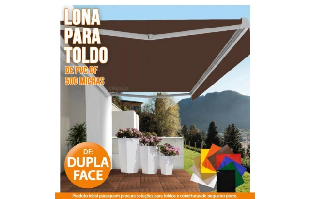 Lona DF Dupla Face Marrom PVC Vinil Espessura 500 Micras