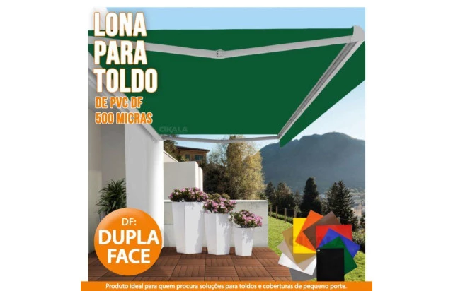 Lona DF Dupla Face Verde PVC Vinil Espessura 500 Micras