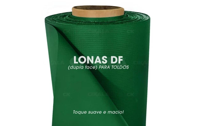 Lona para Toldo Verde Dupla Face 1x1,40 M em PVC - Perfeita para Toldos Retráteis e Cortinas