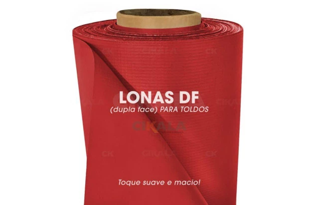Lona para Toldo Vermelha Dupla Face 1x1,40 M em PVC - Perfeita para Toldos Retráteis e Cortinas