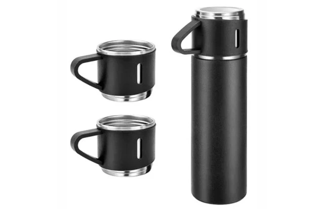 Garrafa Térmica 500ml com 3 Xícaras - Bebidas Quentes e Frias