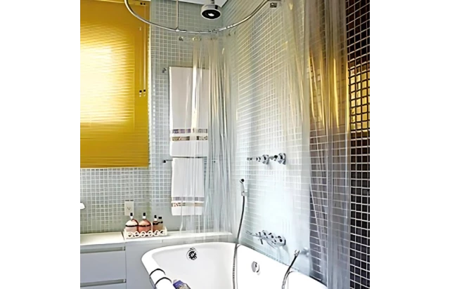 Cortina Box Banheiro Transparente Cristal Diversas Medidas com Presilha para Fixar - Anti-UV Antifungica e Atóxica