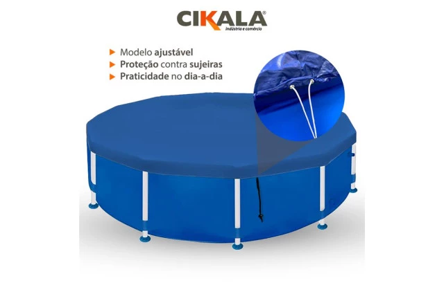 Capa para Piscina Redonda Estrutural - Proteção contra Sujeira, Poeira e Folhas