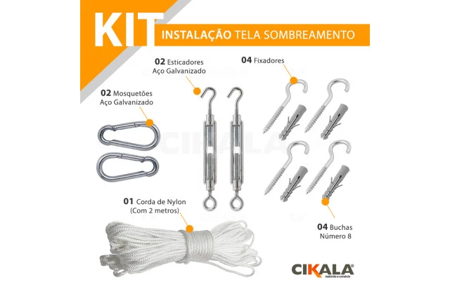 Kit para Instalação Tela Shade Sombreamento