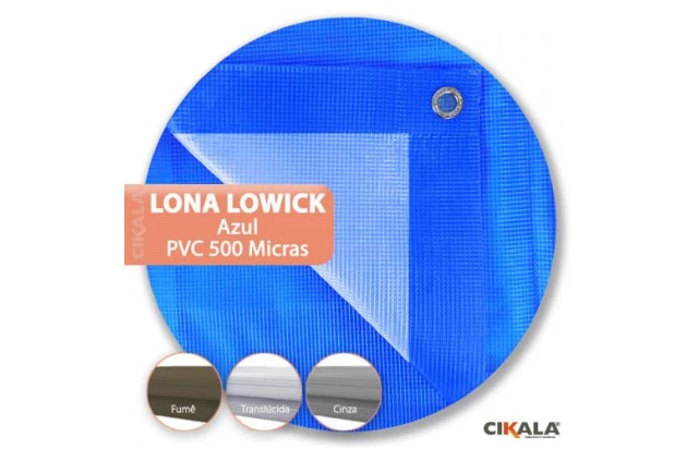 Lona Translúcida Azul para Toldo Lowick Impermeável CK500 Micras - Fechamento de varandas e coberturas