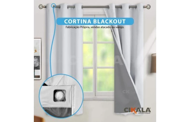 Cortina Blackout Branca Maitê - Privacidade e Bloqueio Total de Luz para Sua Casa