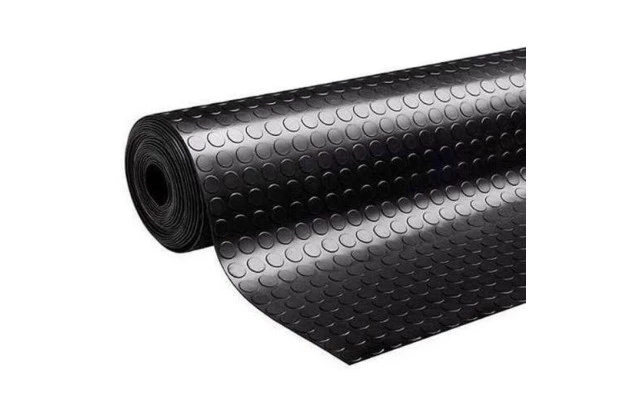 Piso Moeda Vinílico 2x1 M Preto Academia Antiderrapante