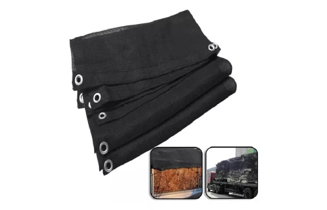 Tela para Caminhão Preta – Proteção e Ventilação para Cargas de Recicláveis, Grãos e Sucatas