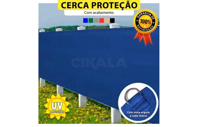 Tela de Privacidade para Cerca Azul - Fixação para Muros, Varandas e Sacadas
