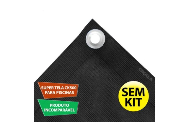 Tela para Piscina Reposição Preta CK500 Micras PVC Vinil sem Kit de Instalação - Proteção para Pets, Evita Quedas e Acidentes