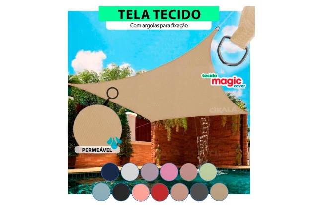 Tela Sombreamento para Áreas Externas Magic Cover 4x3 - Pergolados, Jardins e Churrasqueira
