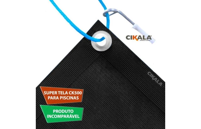 Tela para Piscina Preta CK500 Micras PVC Vinil + Kit de Instalação - Proteção para Pets, Evita Quedas e Acidentes