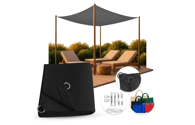 Tela Shade 90% Sombreamento Preta Reforçada - Cobertura Garagem Pergolado Piscina Área Externa M2