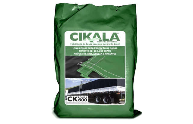 Lona de Caminhão Verde x Preta CK600 Micras PVC Emborrachado  - Resistência Proteção Segurança Grandes Cargas